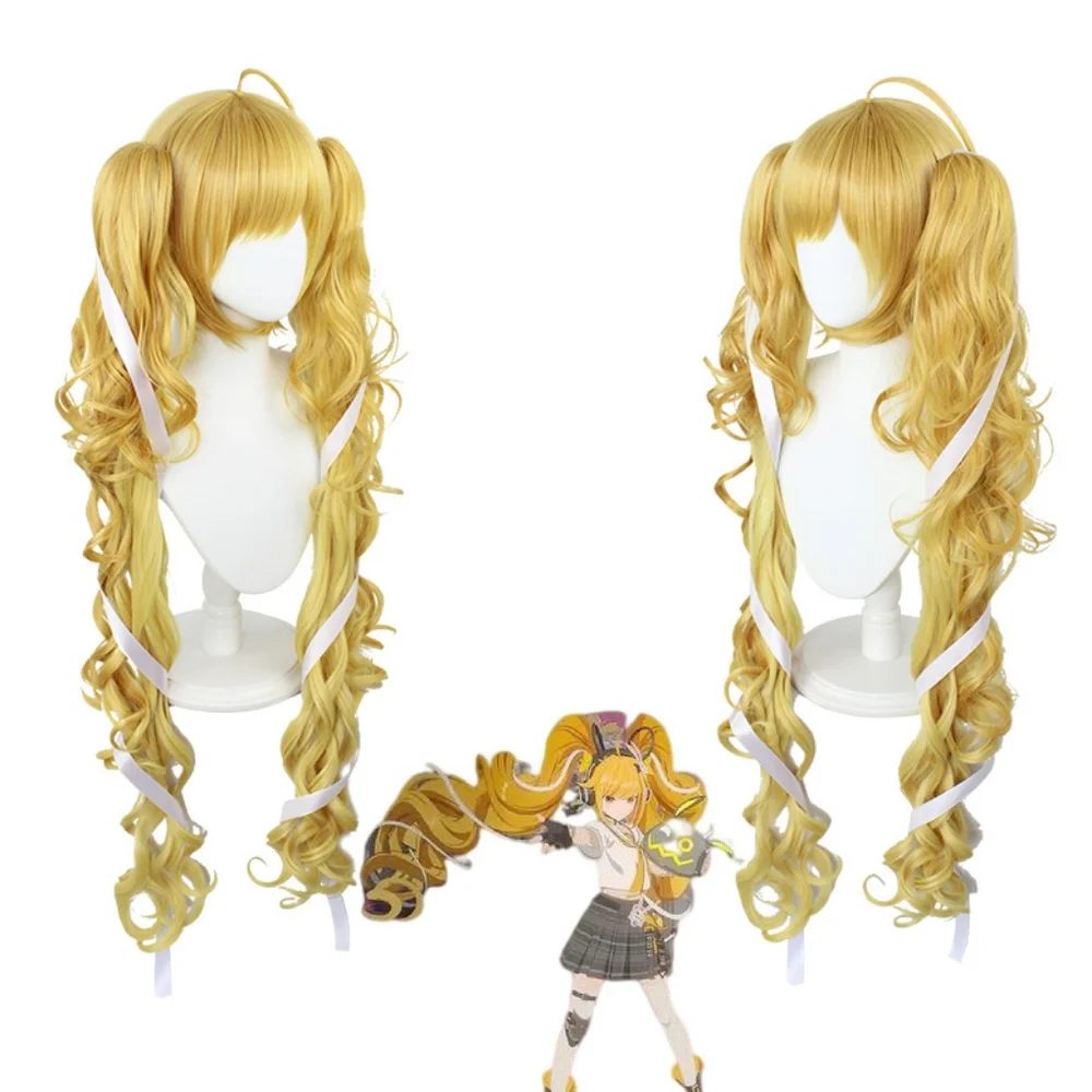 King Pesticide Angela Time Journey cos Wig Manga Jk Girl Double Ponytail Wavy Wi - Picture 1 of 4